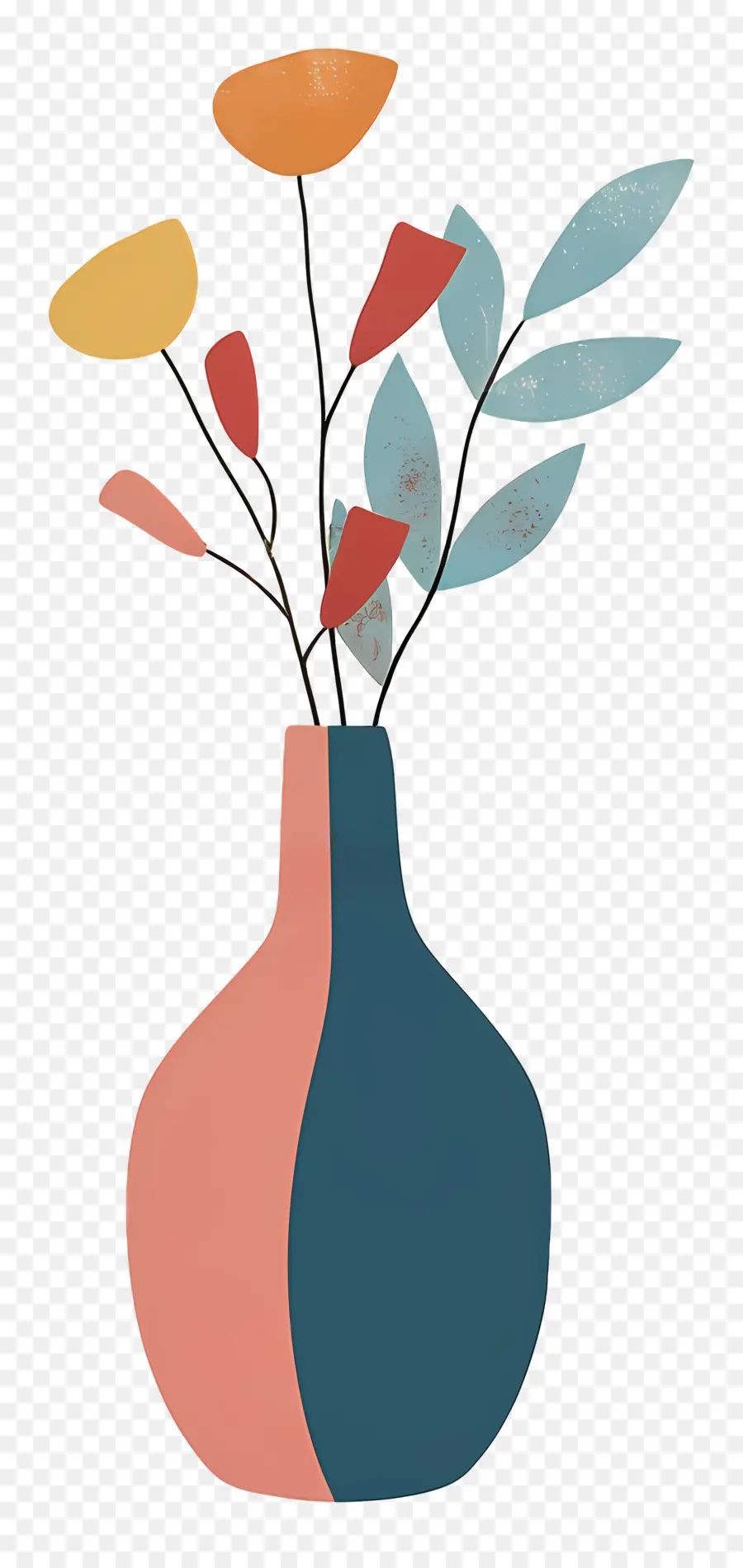 ваза для цветов，Красочные цветы PNG