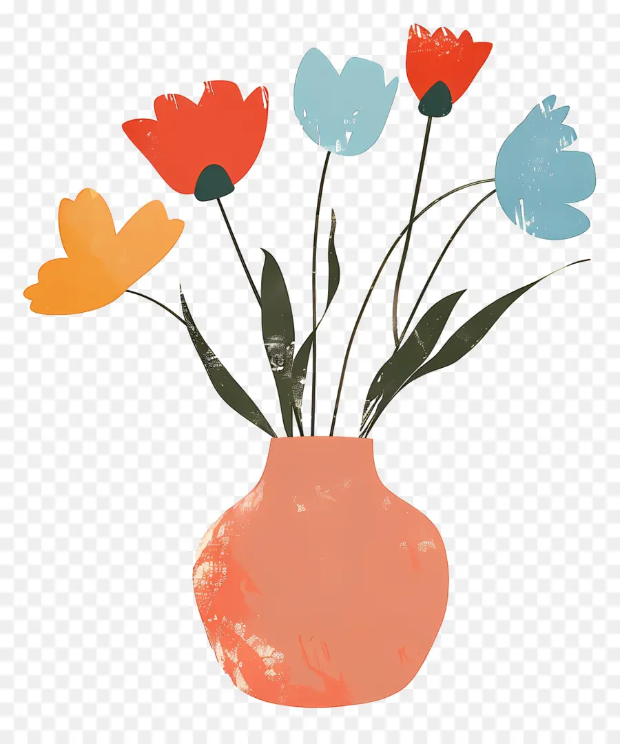 ваза для цветов，тюльпаны PNG