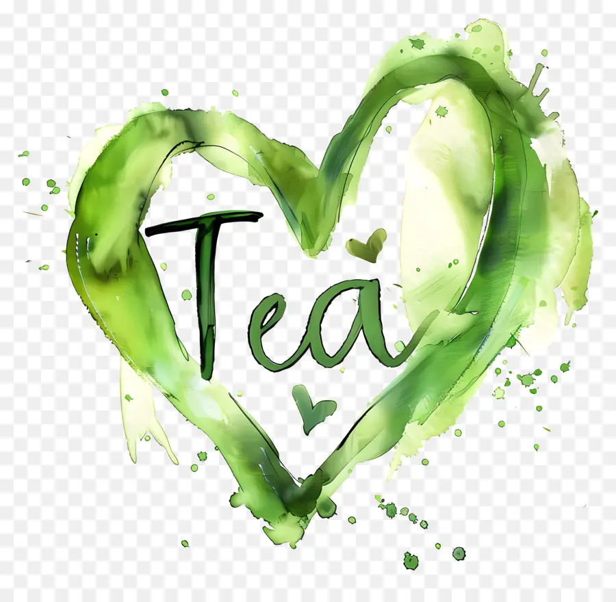 чай，зеленое сердце PNG