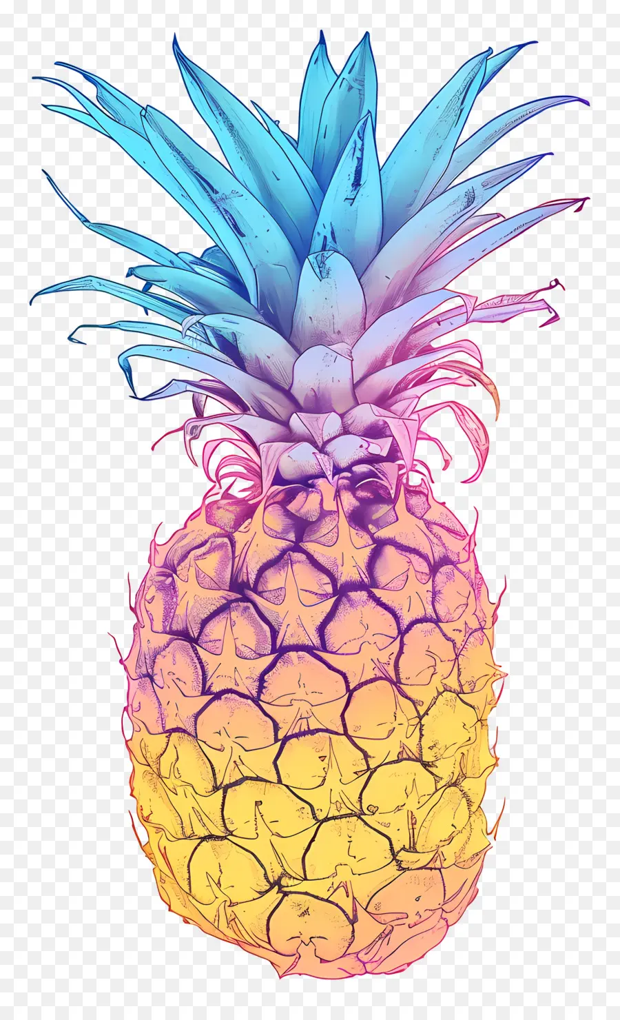 Pineapple，Яркий PNG