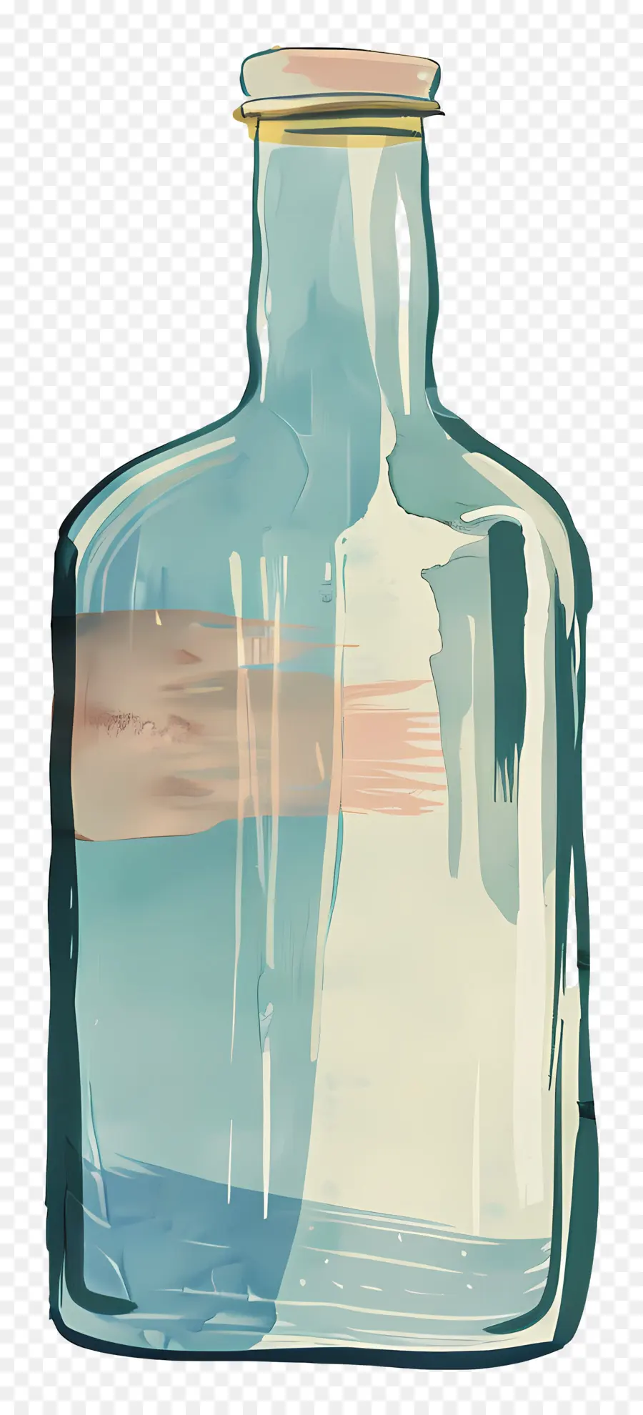 Бутылка，Голубая стеклянная бутылка PNG