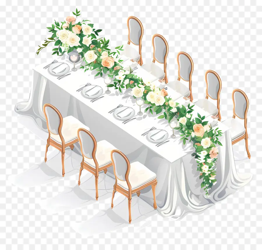 Свадебный стол，Сервировка стола PNG