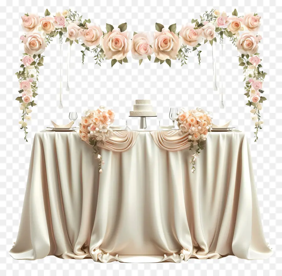 Свадебный стол，сервировка свадебного стола PNG
