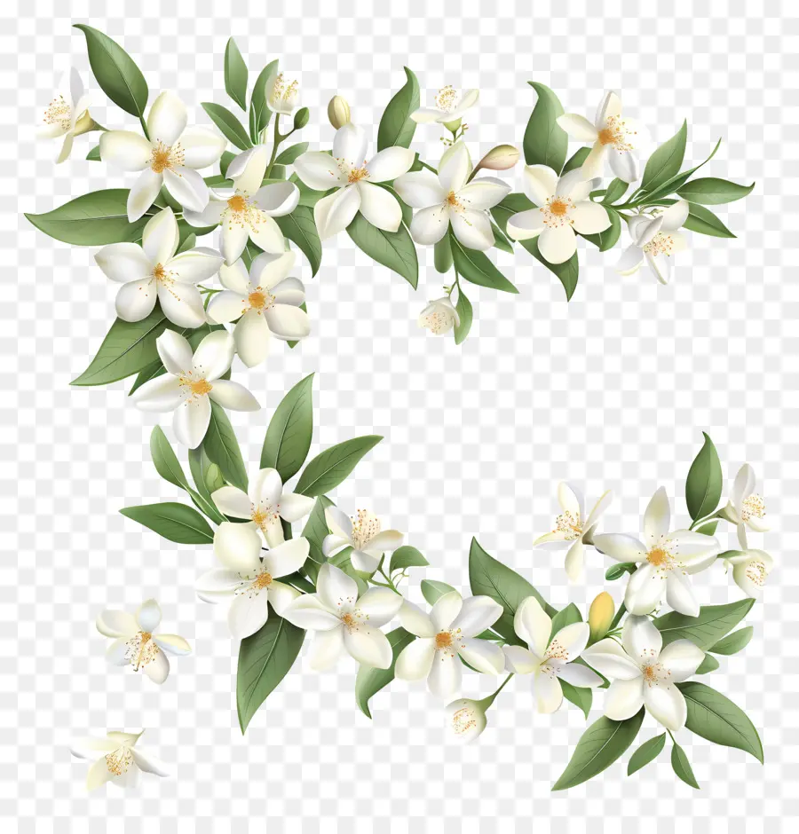 Белые жасминовые цветы，жасмин цветок PNG