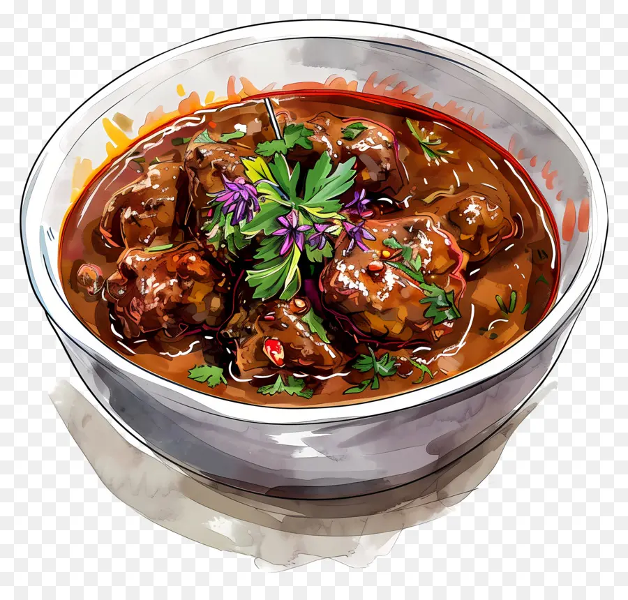 Роган Джош，индийская еда PNG