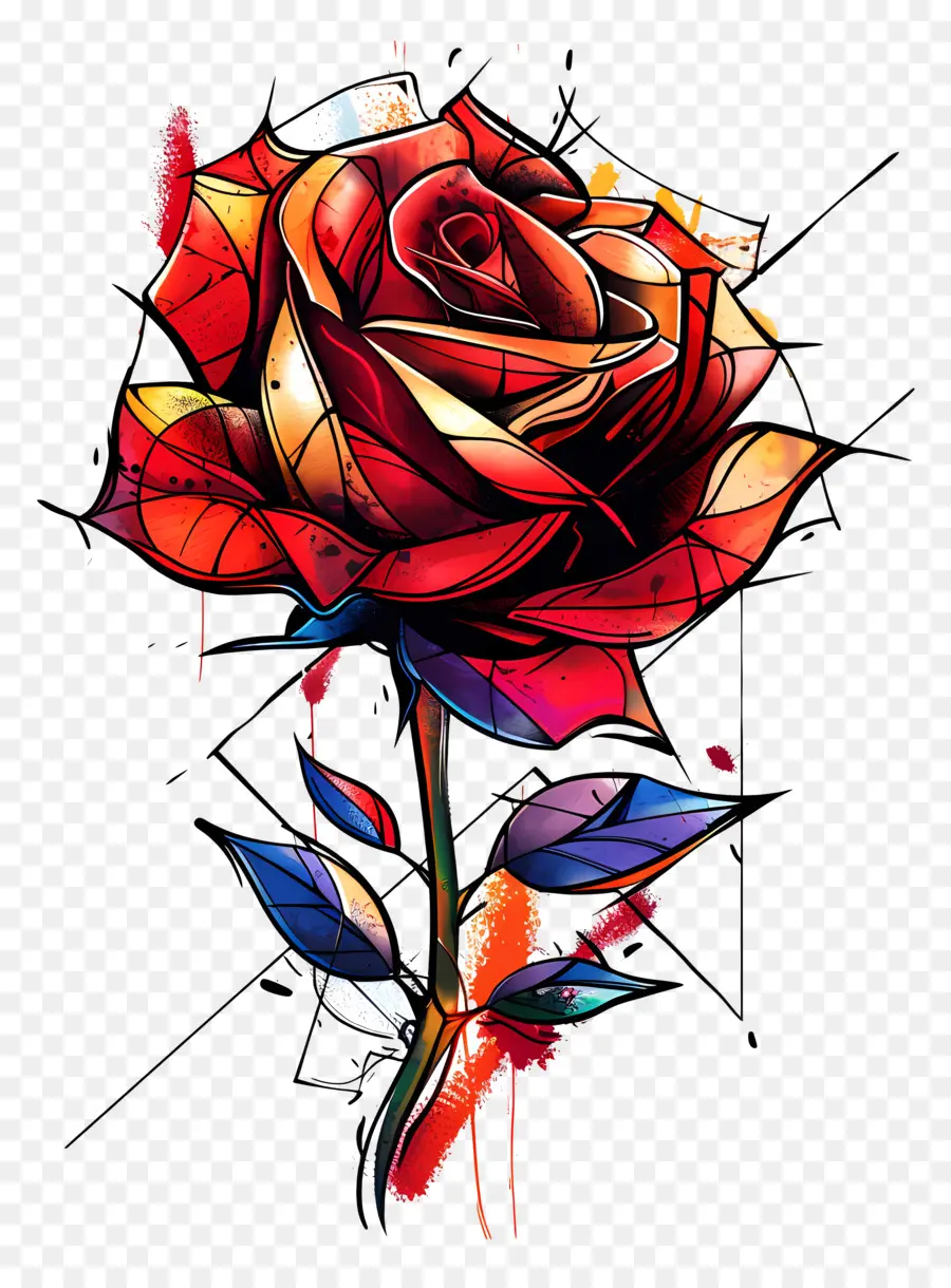 Татуировка Роза，красная роза PNG