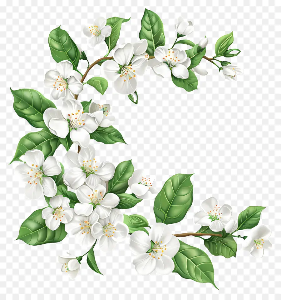 Белые жасминовые цветы，цветок PNG