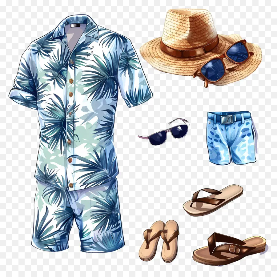 летний наряд，повседневная мода PNG