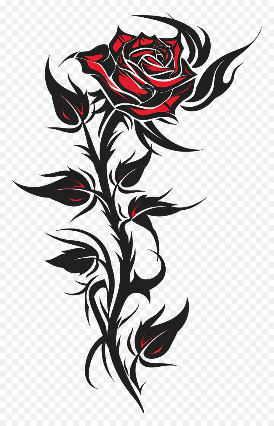 Татуировка племенной розы，Роза PNG