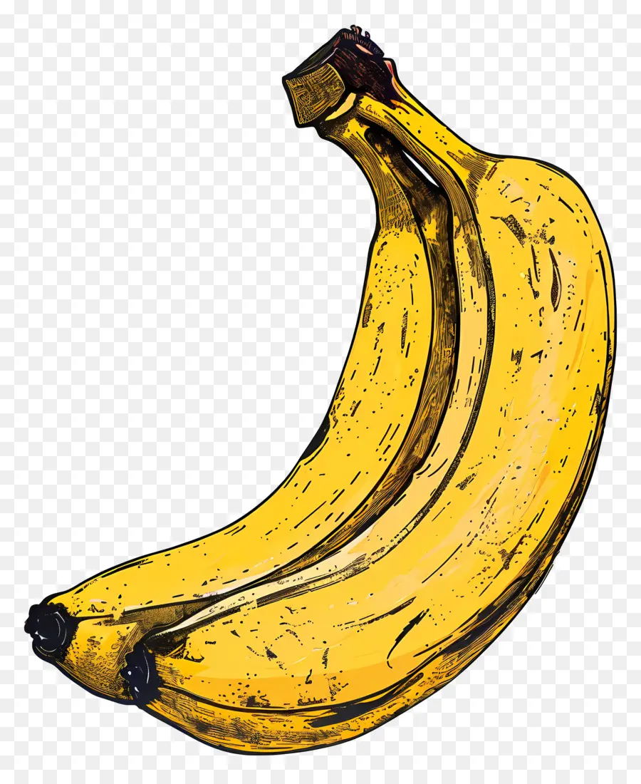 банан，спелый банан PNG