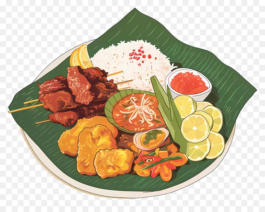 малайская еда，пищевая тарелка PNG