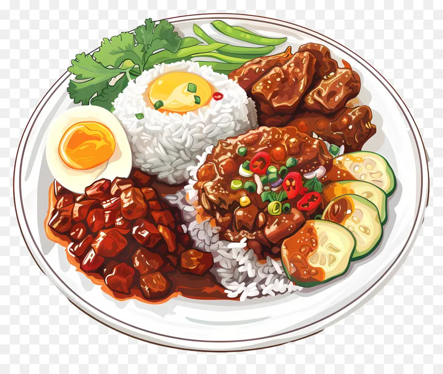 Наси лемак，малайская еда PNG