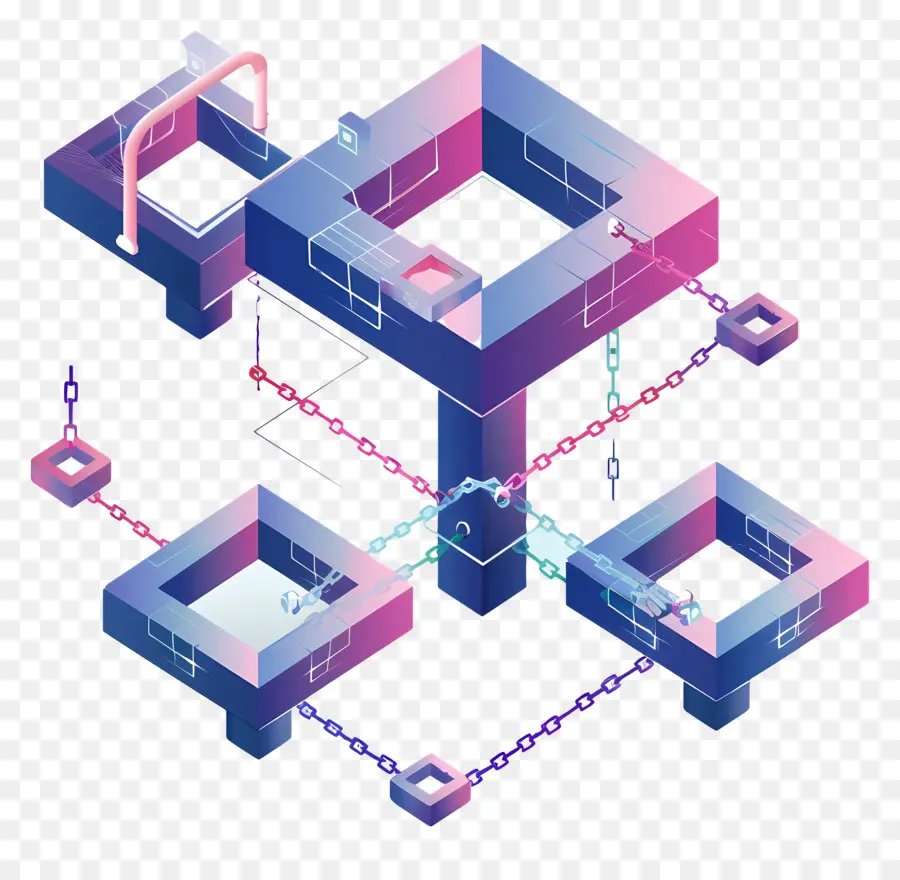 Блокчейн，Тримерные кубики PNG