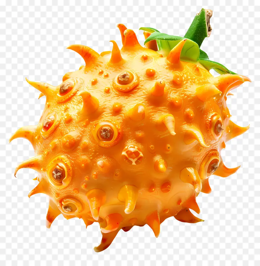 кивано，незрелый апельсиновый фрукт PNG