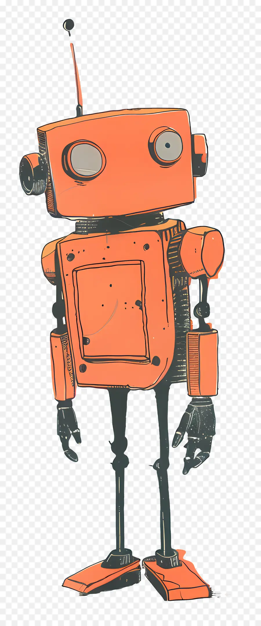 робот，Оранжевый робот PNG