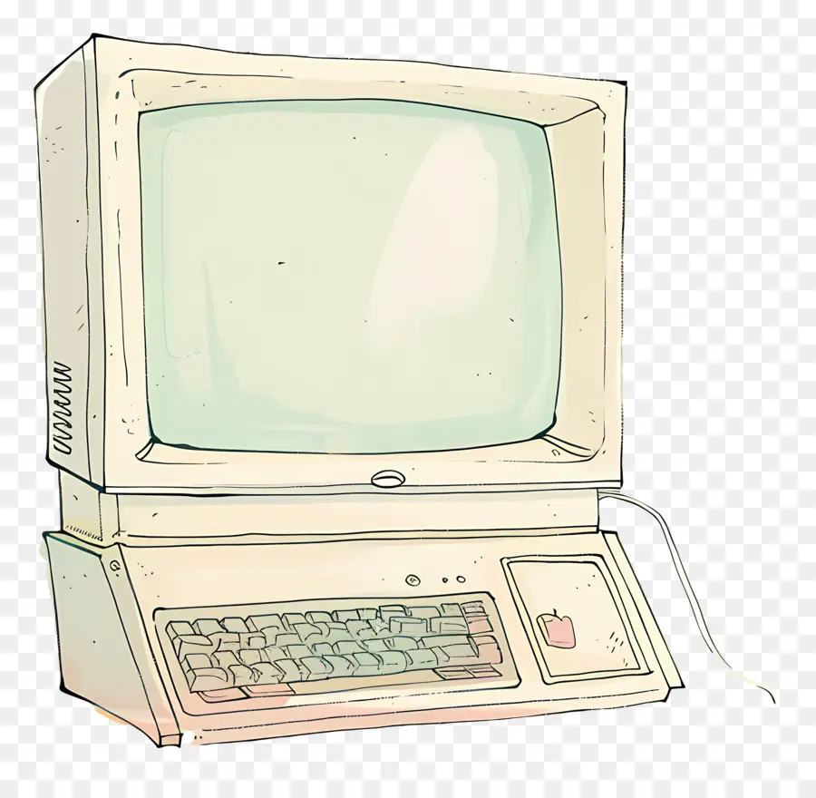 настольный компьютер，старый компьютер PNG