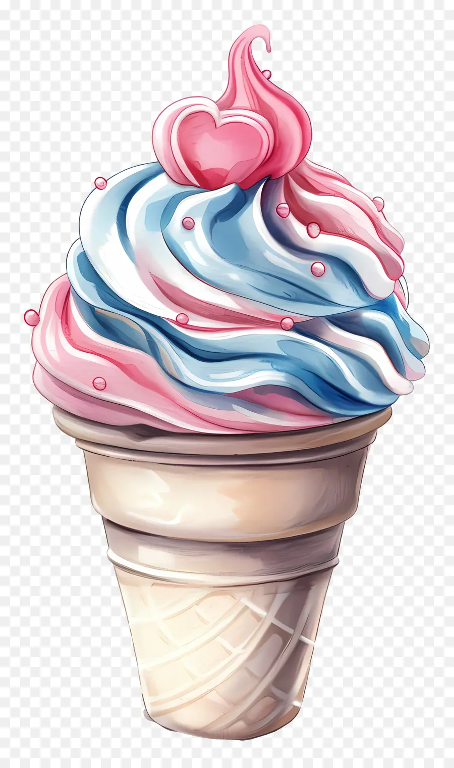 Мороженое，розовый и голубой PNG