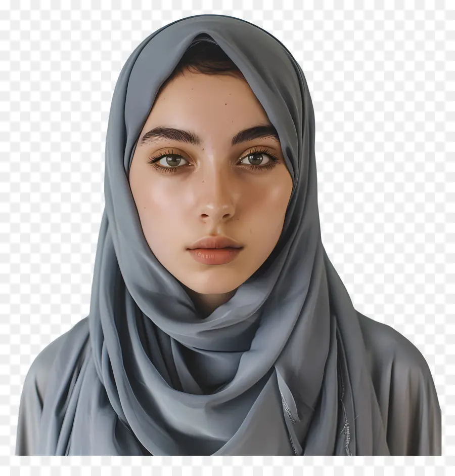 настоящая хиджаб девушка，Синий хиджаб PNG