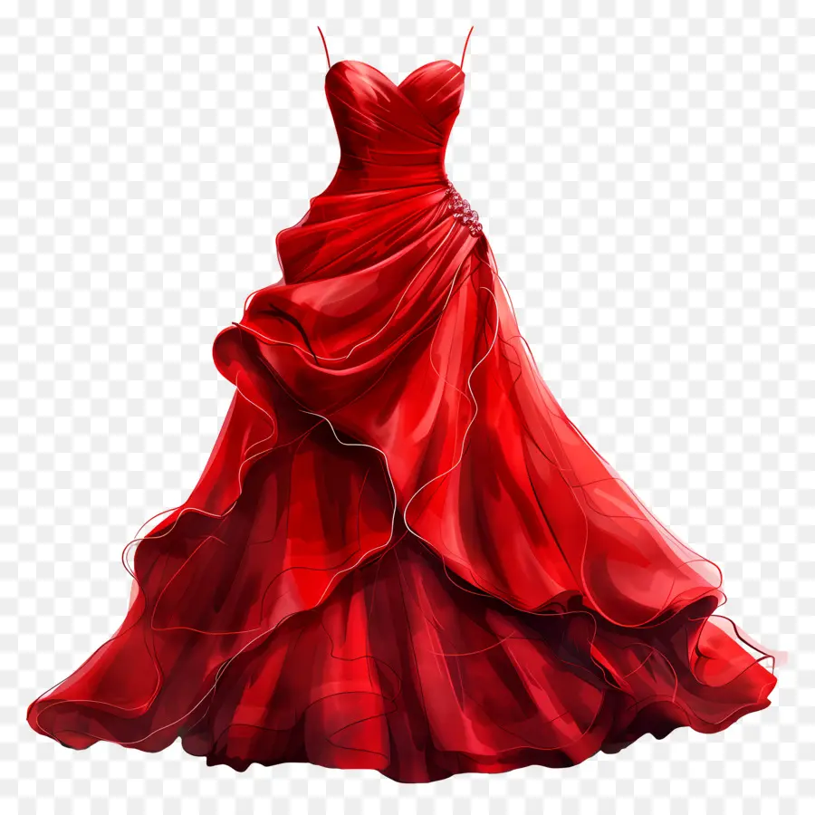 Красное свадебное платье，Красное формальное платье PNG