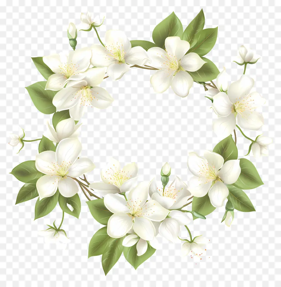 Белые жасминовые цветы，белые цветы PNG