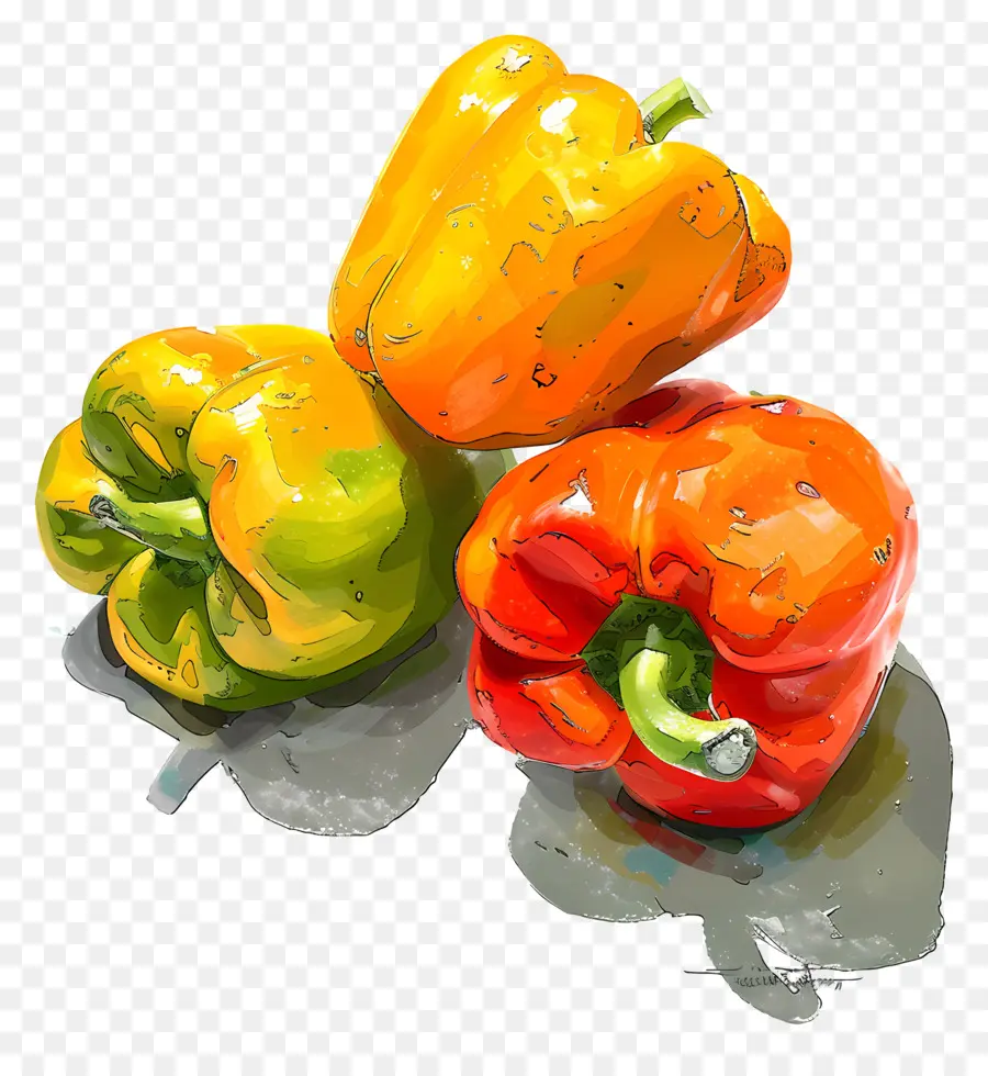 Bell Peppers，красочные овощи PNG