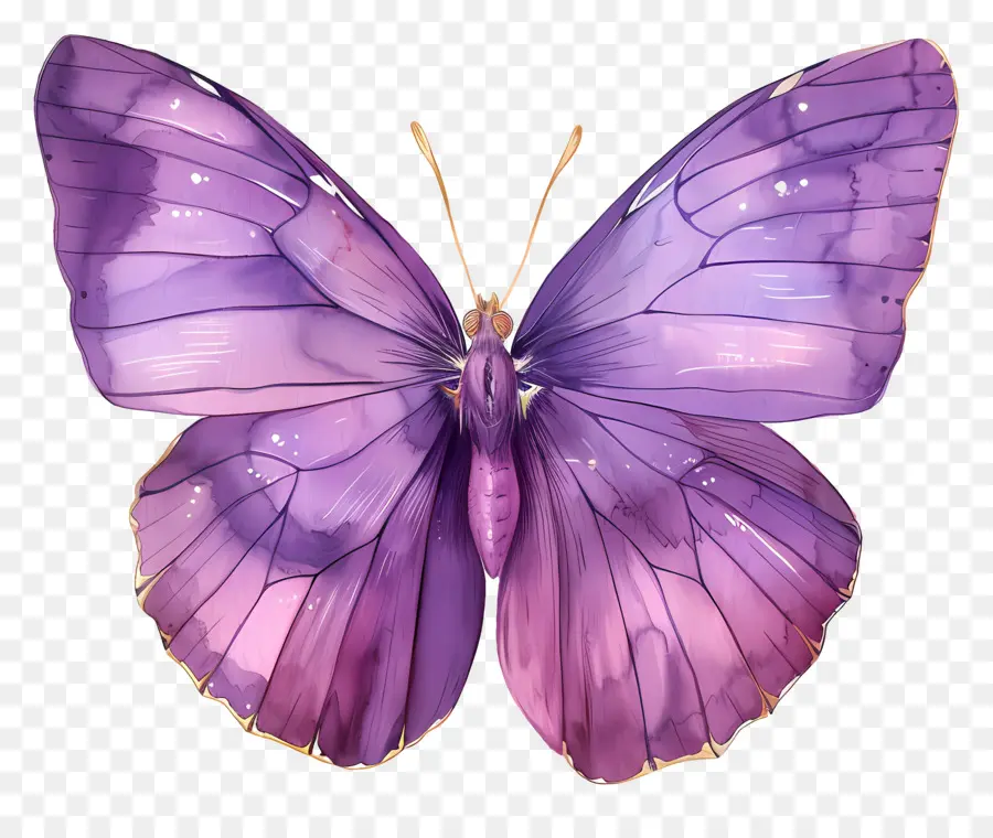 фиолетовый бабочка，тонкие крылья PNG
