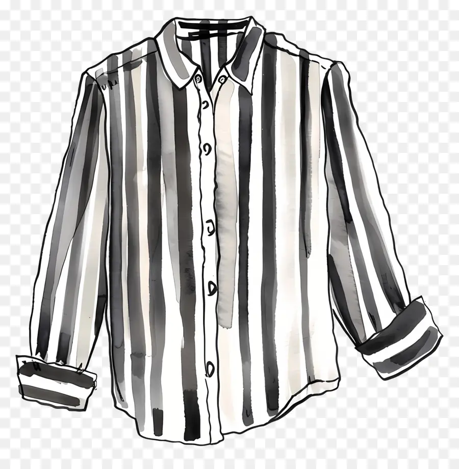 полосатой рубашке，черно белая полосатая рубашка PNG