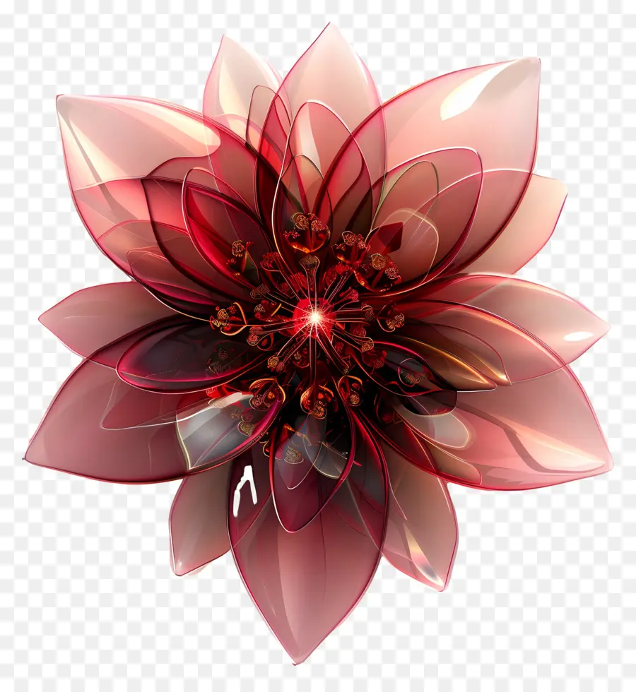 Рубиновый цветок，3d цветочная модель PNG