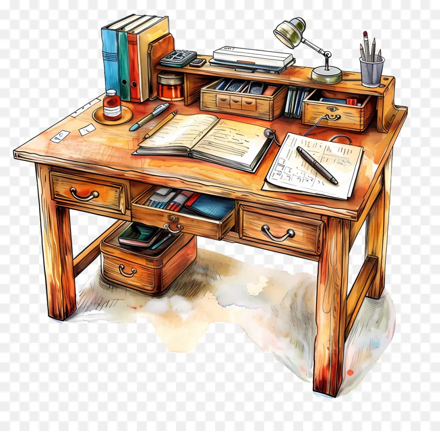 рабочий стол，деревянный стол PNG