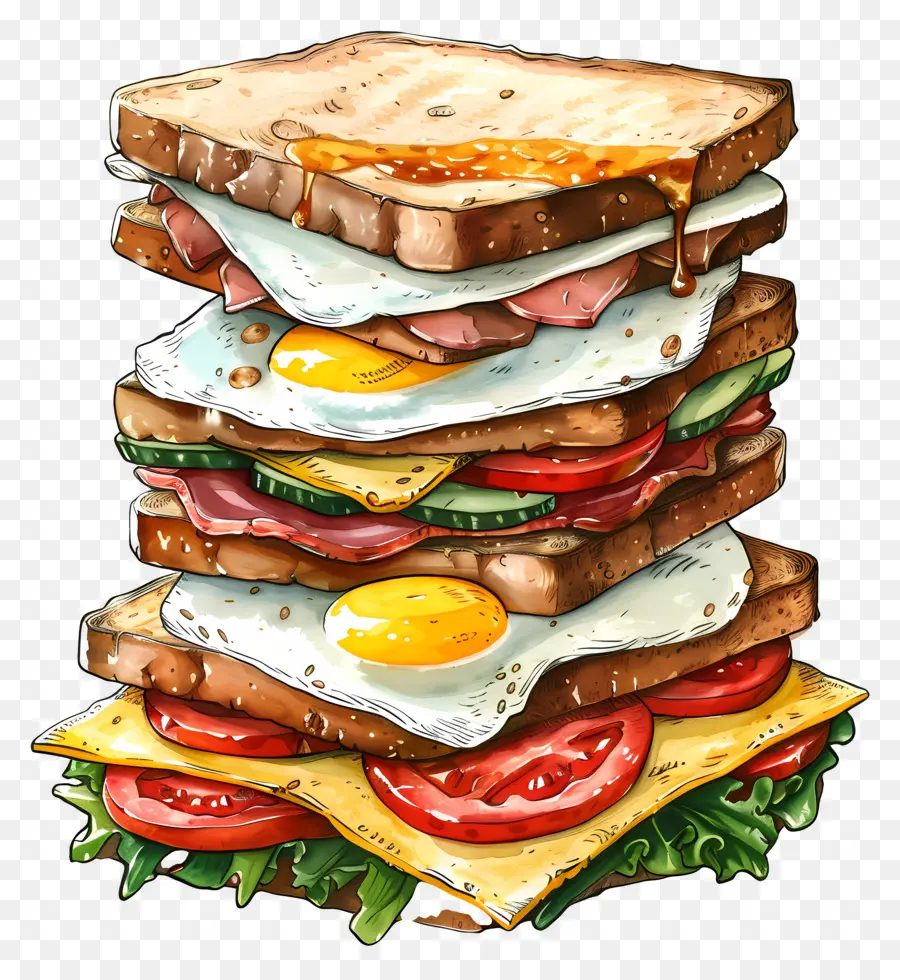 Завтрак бутерброды，сандвичи PNG