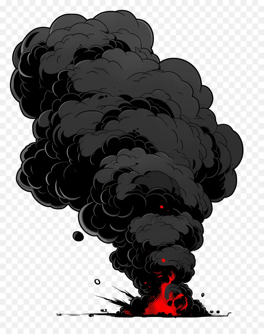 черное облако，Volcano Eruption PNG
