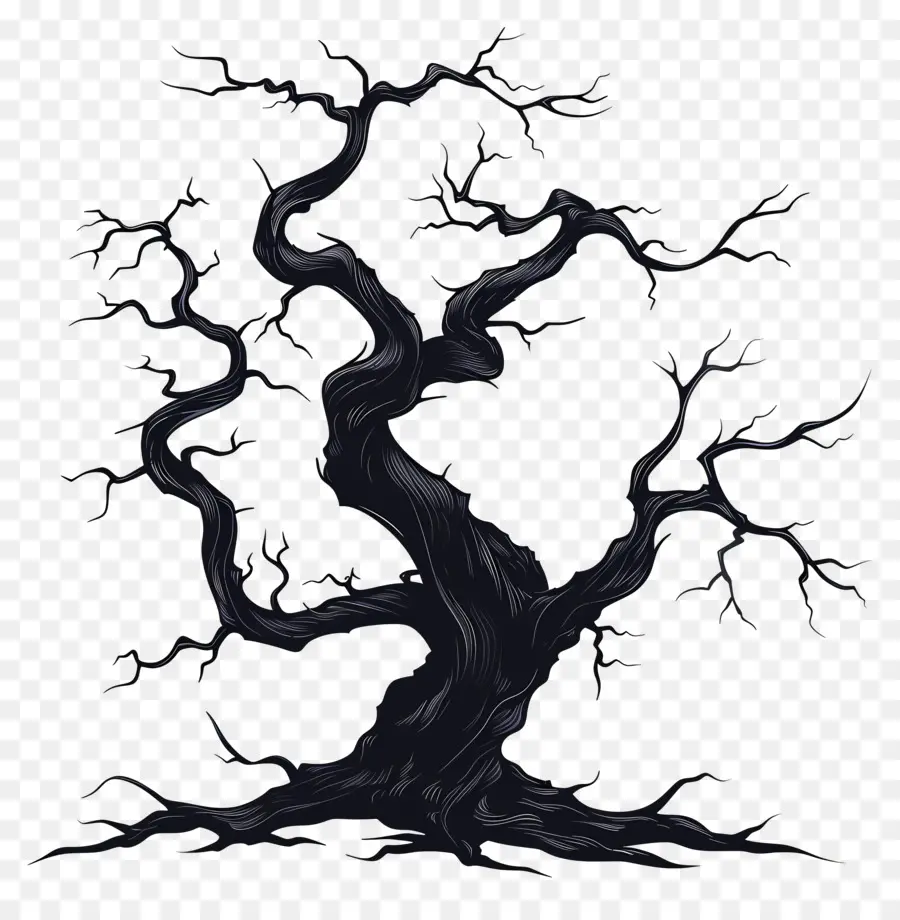 Хэллоуин Черное дерево，Старое дерево PNG