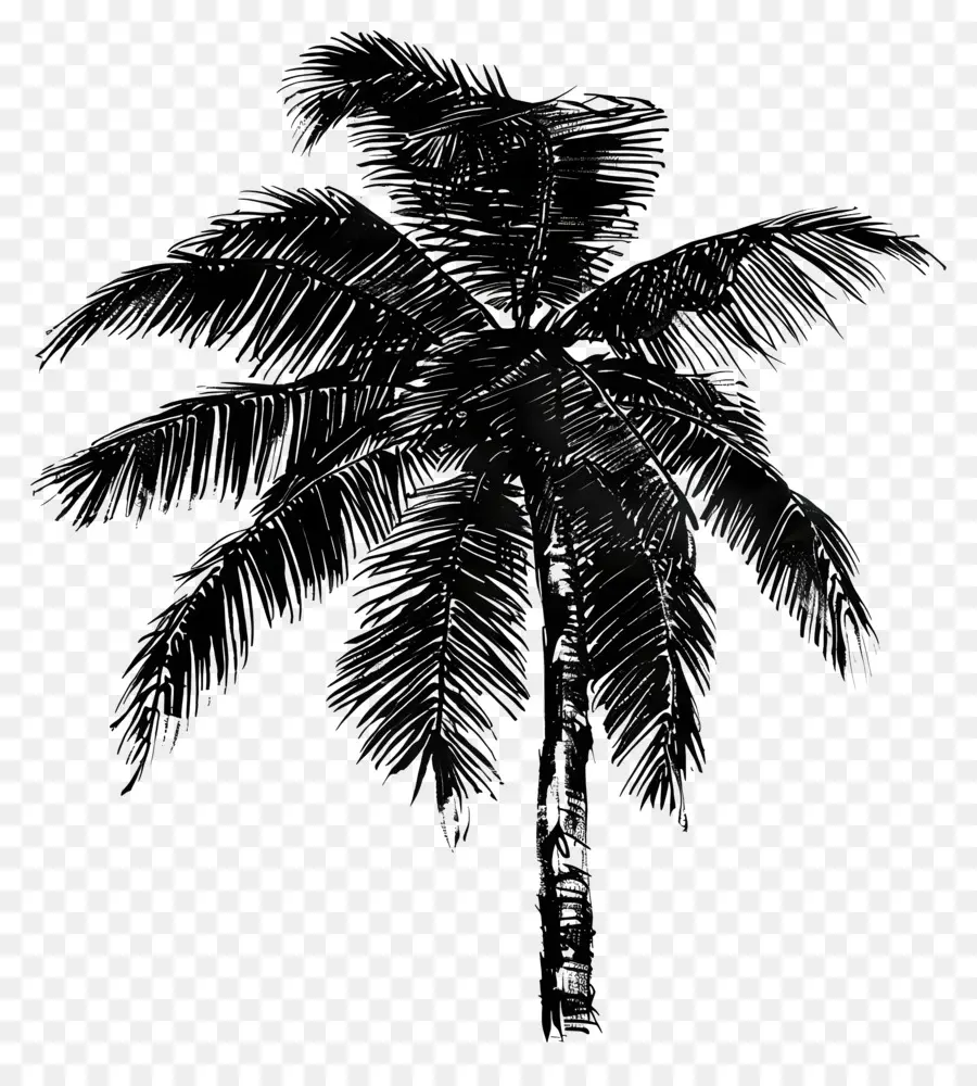 Кокосовое черное дерево，пальму PNG