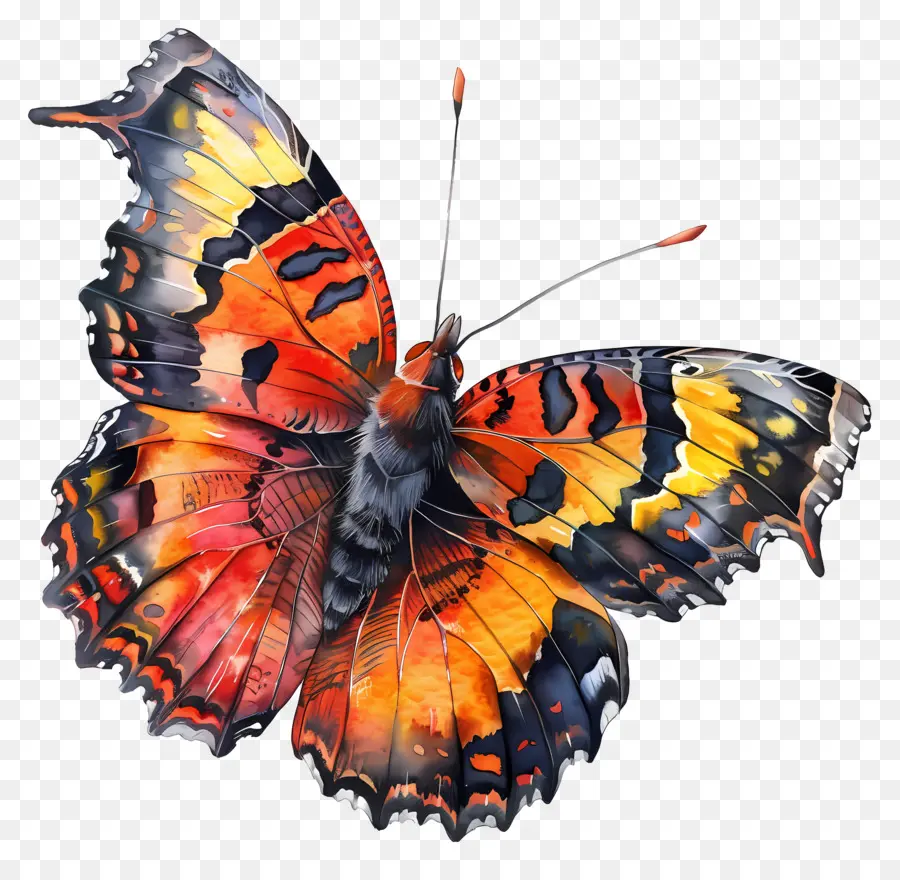 Бабочка，оранжевый PNG