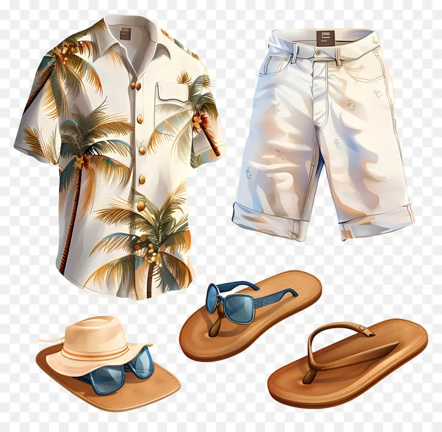 летний наряд，мужская мода PNG