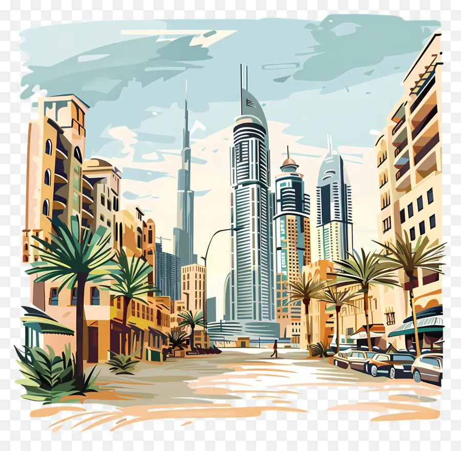 Дубай，городской пейзаж PNG