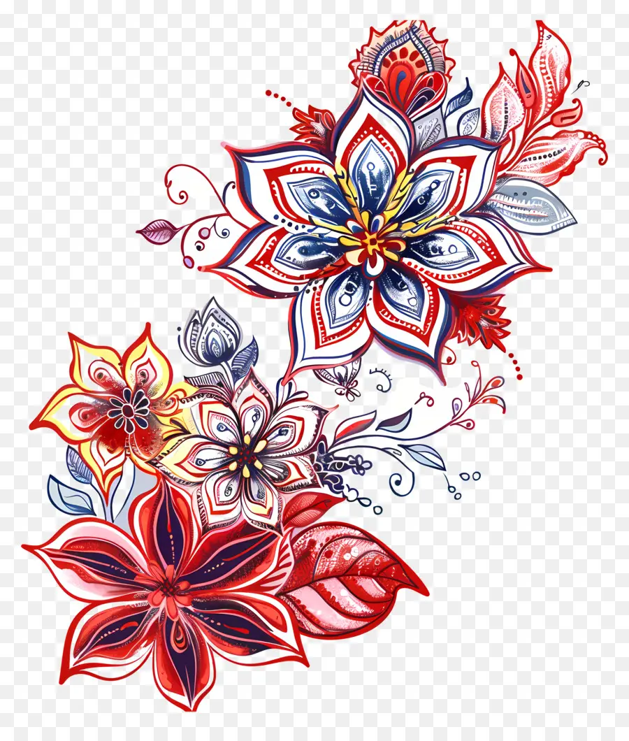 Цветочный Мехнди Дизайн，цветок PNG