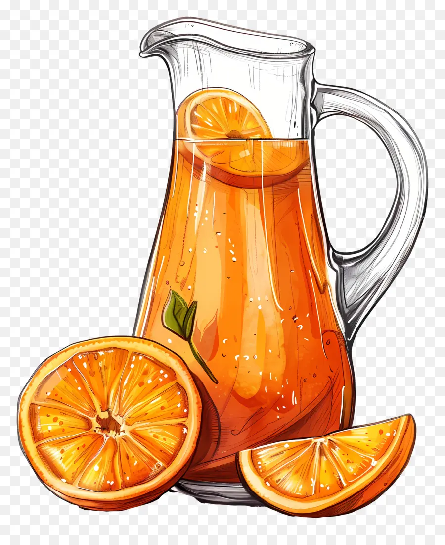 апельсиновый сок графин，оранжевый PNG