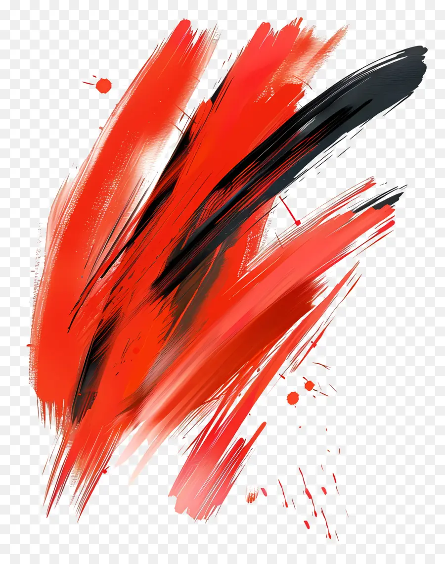 Красная кисть，Абстрактное искусство PNG