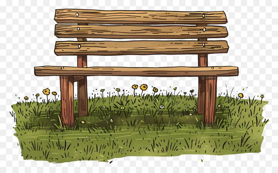 скамейке в парке，деревянная скамья PNG