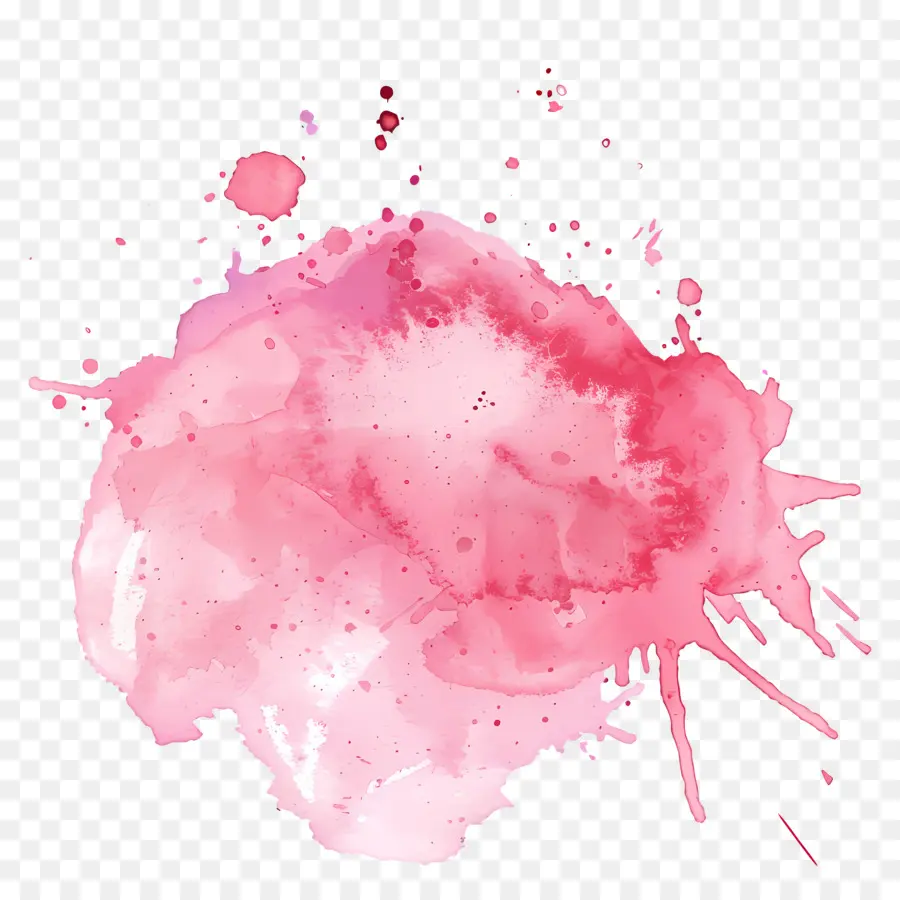 Розовый акварельный всплеск，розовое пятно PNG