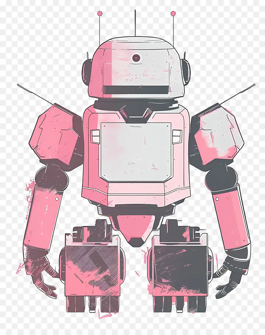 робот，Розовый робот PNG