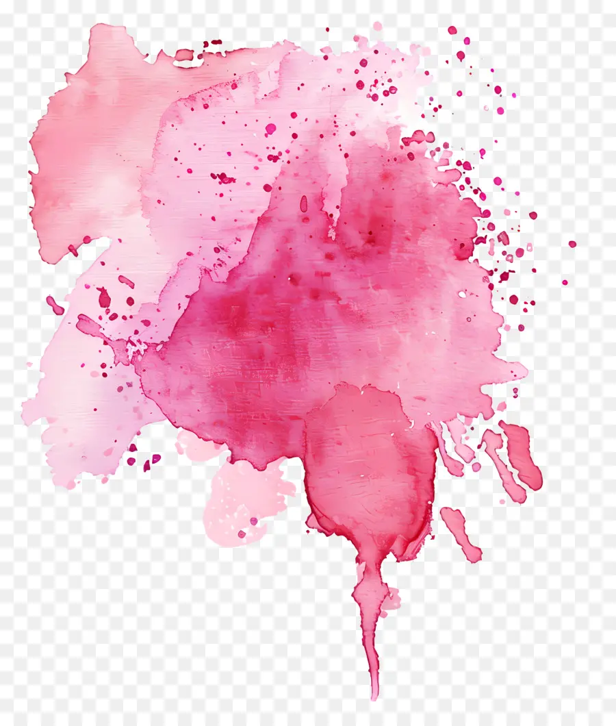 Розовый акварельный всплеск，акварель PNG