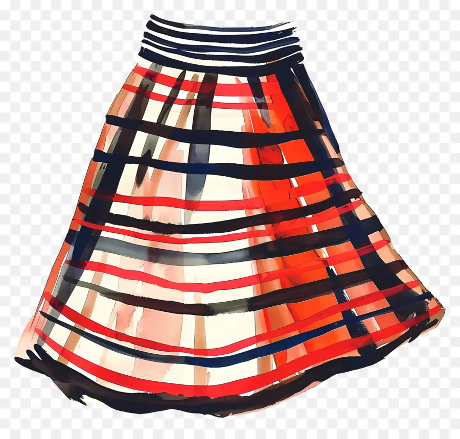 полосатая юбка，Женская мода PNG