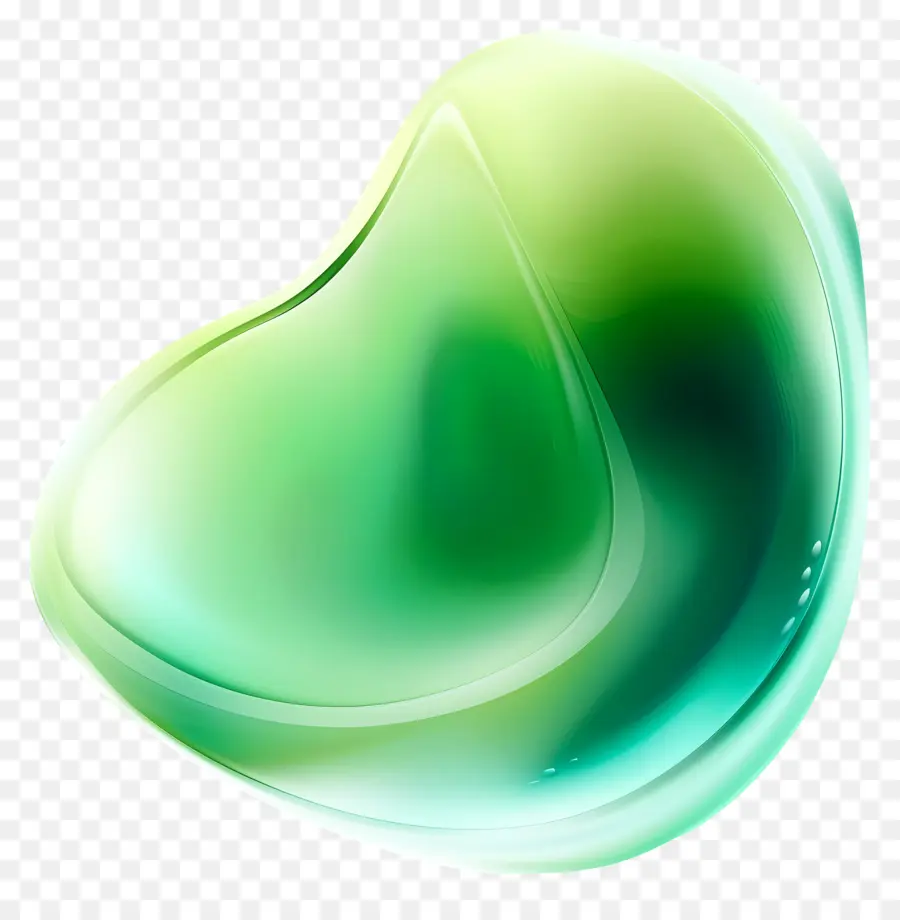 Градиентная зеленая форма，Сердце в форме объекта PNG