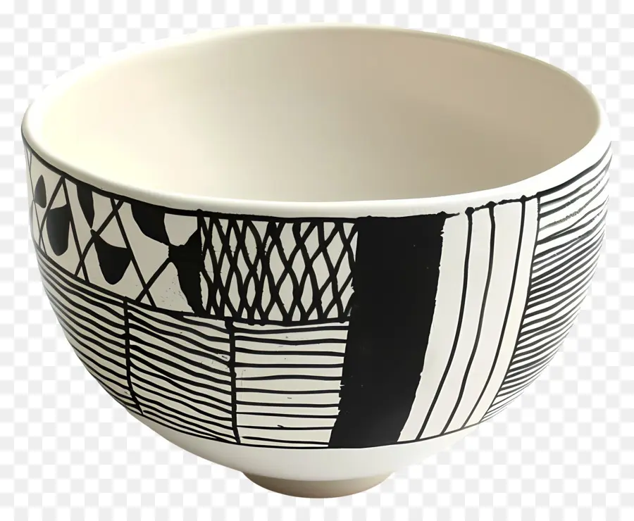 Чаша，черно белая керамическая чаша PNG