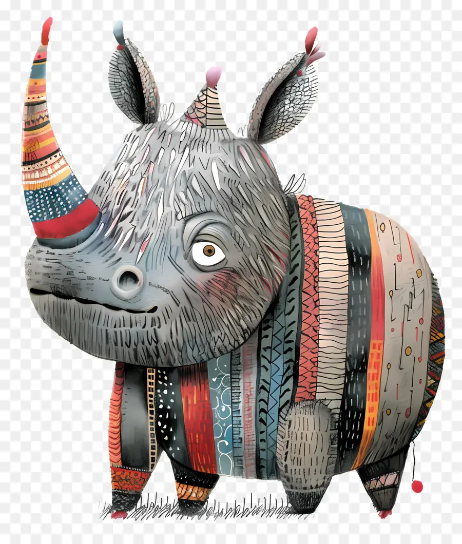носорог，красочные носороги PNG