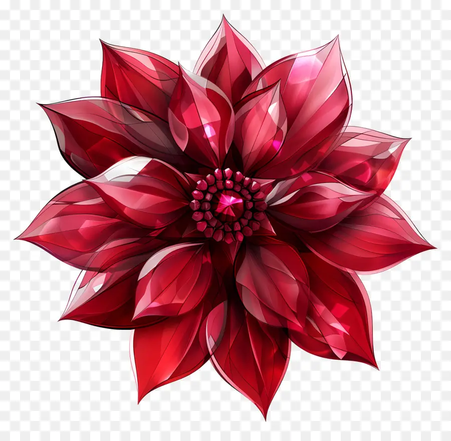 Рубиновый цветок，Хрустальный цветок PNG