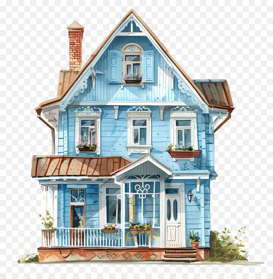 Дом，Синий Дом PNG