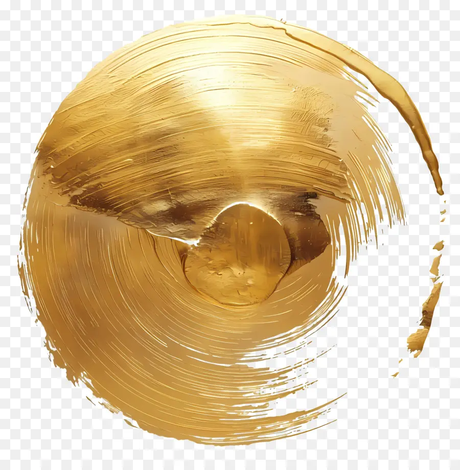 Золотая кисть，золотой диск PNG